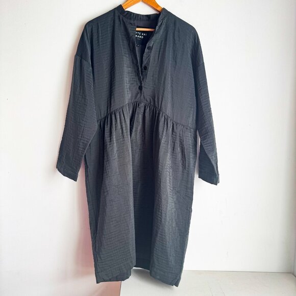 Bitte Kai Rand Linen Blend Lagenlook Grey Long  Sleeve Dress XL - Picture 1 of 5